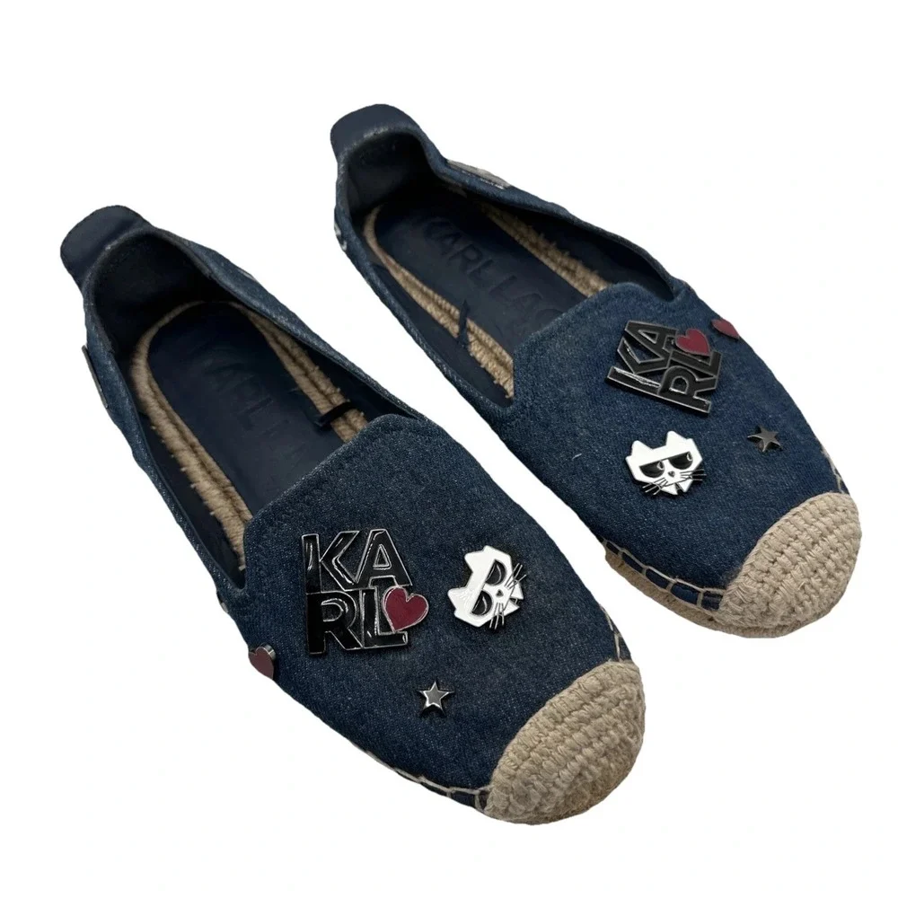 Karl Lagerfeld Malice Logo Charm 5.5 M Espadrilles Karl Lagerfeld Flat Shoes